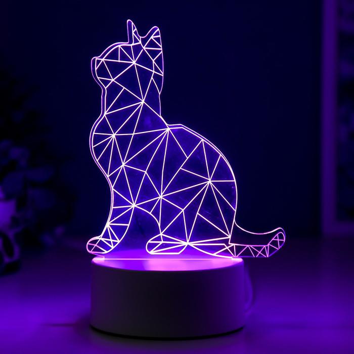 Светильник "Кот сидя" LED RGB от сети - фото 1907144754