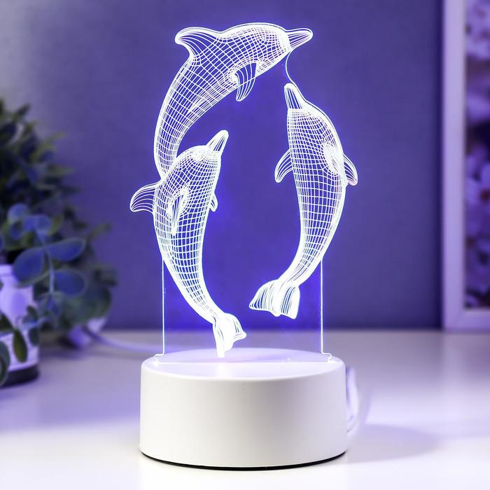 Светильник "Дельфины" LED RGB от сети RISALUX - фото 1907144774