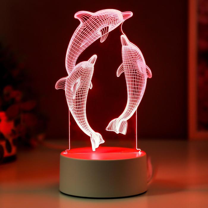 Светильник "Дельфины" LED RGB от сети RISALUX - фото 1907144776