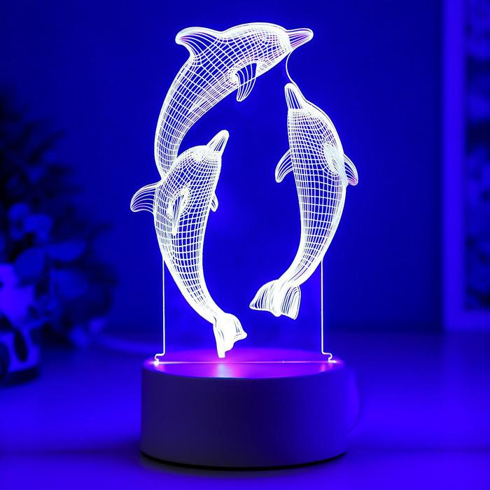 Светильник "Дельфины" LED RGB от сети RISALUX - фото 1907144777