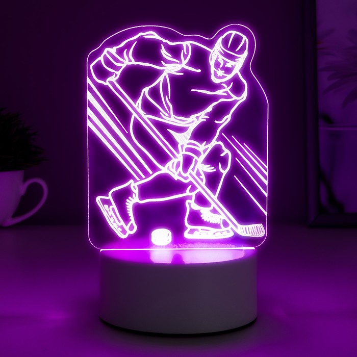 Светильник "Хоккеист" LED RGB от сети 9,5х10,5х17 см - фото 1907144863