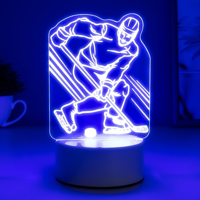 Светильник "Хоккеист" LED RGB от сети 9,5х10,5х17 см - фото 1907144864