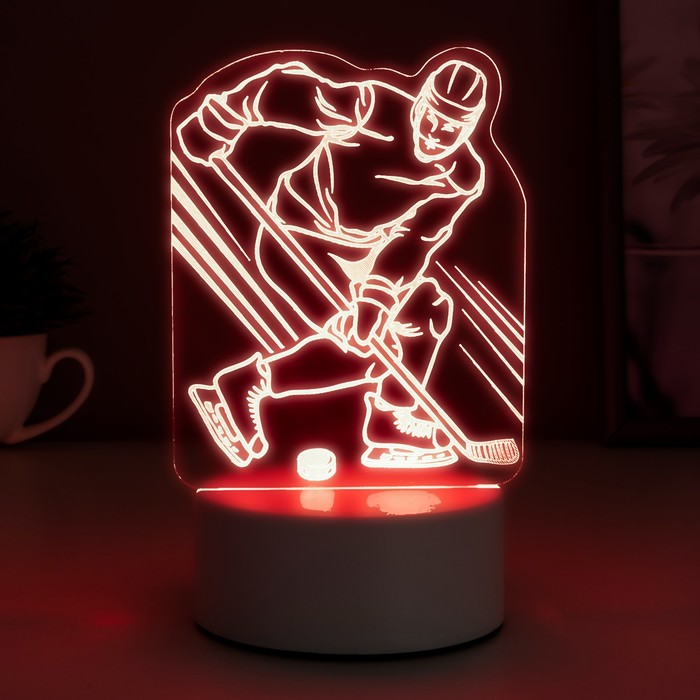 Светильник "Хоккеист" LED RGB от сети 9,5х10,5х17 см - фото 1907144865