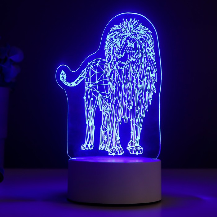 Светильник "Лев" LED RGB от сети 9,5х13х18,9 см RISALUX - фото 1908603256