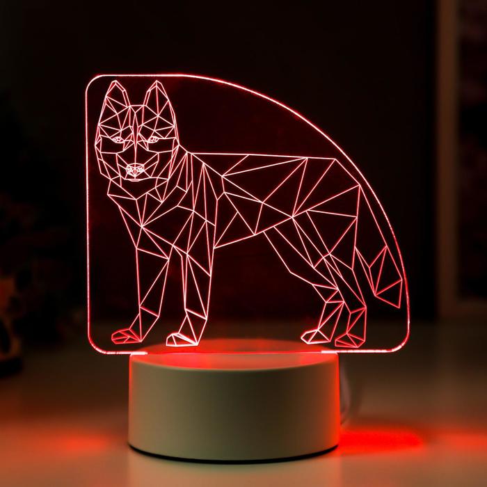 Светильник "Волк" LED RGB от сети 9,5х14,5х17 см RISALUX - фото 1908603289