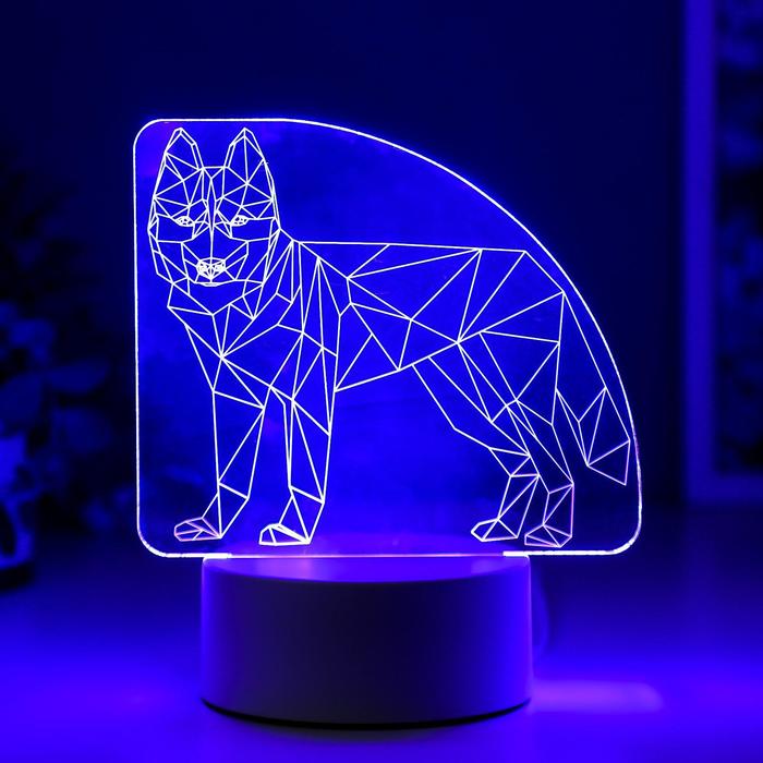 Светильник "Волк" LED RGB от сети 9,5х14,5х17 см RISALUX - фото 1908603290