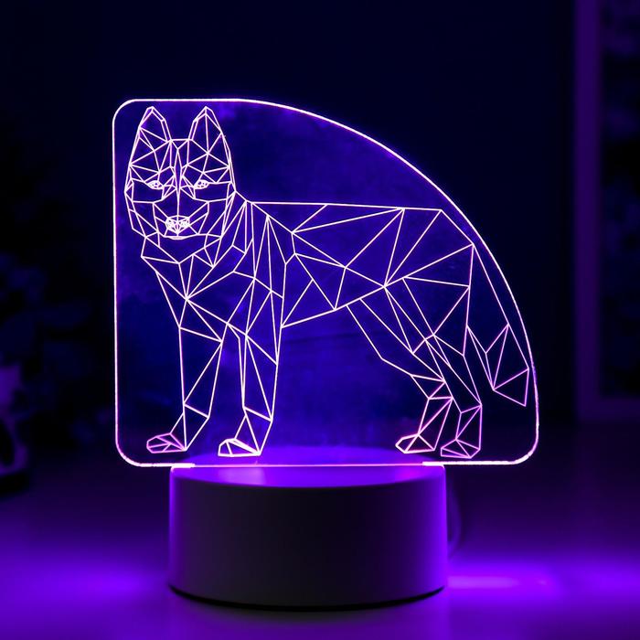 Светильник "Волк" LED RGB от сети 9,5х14,5х17 см RISALUX - фото 1908603291