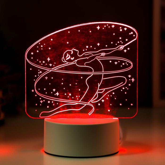 Светильник "Гимнастка" LED RGB от сети 9,5х14х16 см - фото 1907144914
