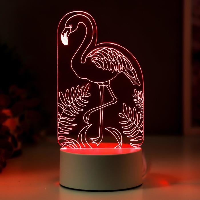 Светильник "Фламинго" LED RGB от сети 9,5х10х19,5 см RISALUX - фото 1919000289