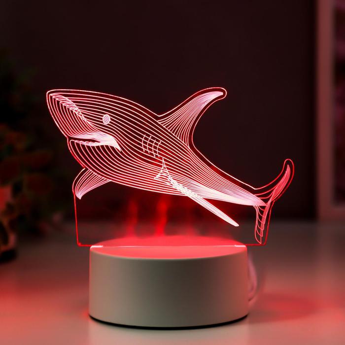 Светильник "Акула" LED RGB от сети 9,5х15х14 см RISALUX - фото 1889494869