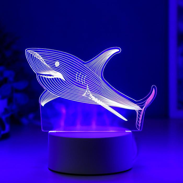 Светильник "Акула" LED RGB от сети 9,5х15х14 см RISALUX - фото 1889494870