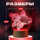 Светильник 3D RISALUX «Рыбка», LED-ночник, RGB, от сети, 9.5×15×16.5 см - Фото 2
