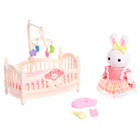 Набор игровой «Зайчик» с кроваткой, с аксессуарами, МИКС - Фото 10