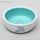 Миска для кроликов, 200 мл, 10×3.7 см, керамика, белая, зелёная - Фото 3