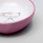 Блюдце керамическое "Милая киса" 200 мл  15,7 х 11,3 х 3,8 см, розовая - Фото 6