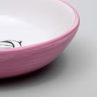 Блюдце керамическое "Милая киса" 200 мл  15,7 х 11,3 х 3,8 см, розовая - Фото 7