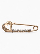 Булавка «Сердце», 3.5 см, белая в золоте - Фото 2