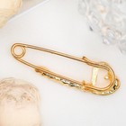 Булавка «Сердце», 3.5 см, белая в золоте - Фото 3