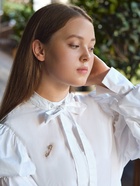 Булавка «Классика-россыпь», 3.5 см, цвет белый в золоте - Фото 2