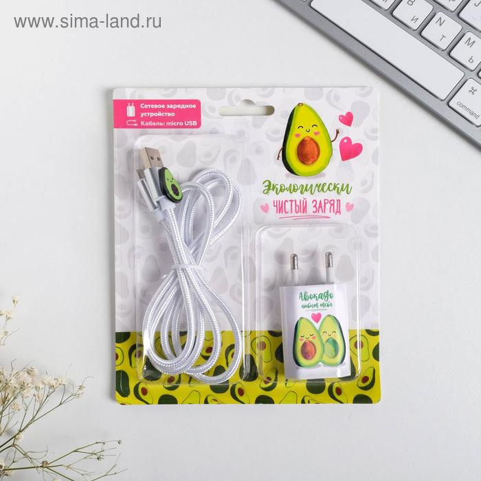 Набор кабель USB - micro USB и штекер «Авокадо», 1 м - Фото 1