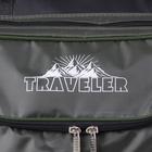 Сумка дорожная, отдел на молнии, 4 наружных кармана, длинный ремень, цвет чёрный/хаки - Фото 3