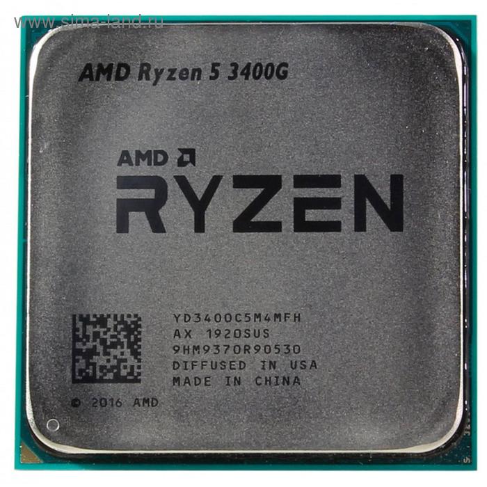 Процессор AMD Ryzen 5 3400G, AM4, 4х3.7ГГц, DDR4 2933МГц, RX Vega 11, TDP 65Вт, OEM - Фото 1