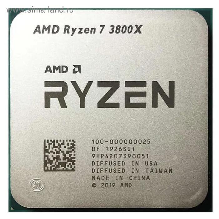 Процессор AMD Ryzen 7 3800X, AM4, 8х3.9ГГц, DDR4 3200МГц, TDP 105Вт, OEM - Фото 1
