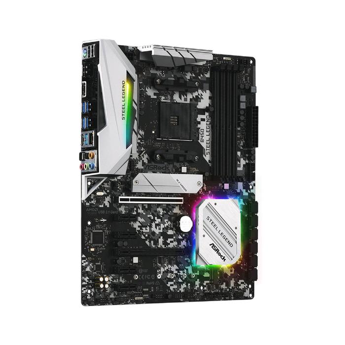 Материнская плата Asrock B450 STEEL LEGEND, AM4, B450, 4xDDR4, HDMI, DP, ATX - фото 51489715