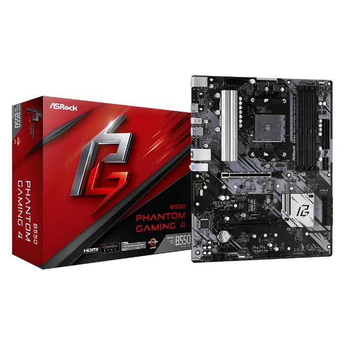 Материнская плата Asrock B550 PHANTOM GAMING 4, AM4, B550, 4xDDR4, HDMI, ATX - фото 51298004