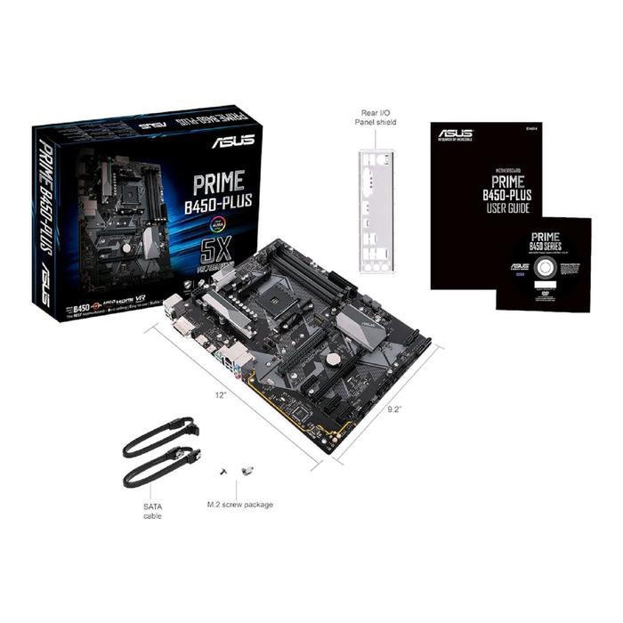 Материнская плата Asus PRIME B450-PLUS, AM4, B450, 4xDDR4, DVI, HDMI, ATX - фото 51298036