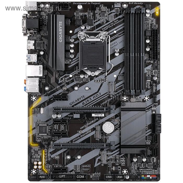 Материнская плата Gigabyte B365 HD3, LGA1151v2, B365, 4xDDR4, VGA, DVI, HDMI, ATX - Фото 1