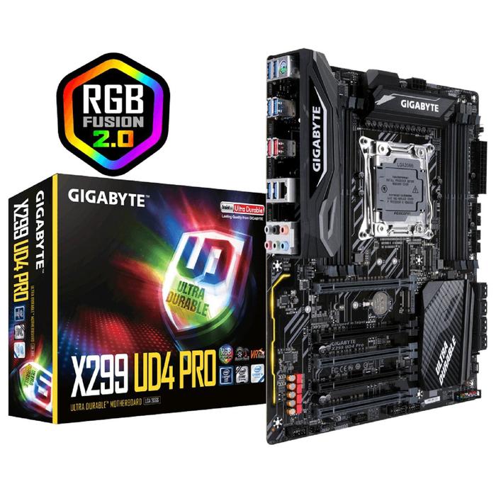 Материнская плата Gigabyte X299 UD4 Pro, LGA2066, X299, 8xDDR4, ATX - фото 51437577