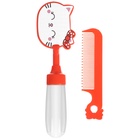 Расчёска детская, щётка для волос в наборе с погремушкой «Мяу», МИКС - Фото 2