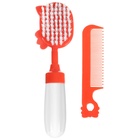 Расчёска детская, щётка для волос в наборе с погремушкой «Мяу», МИКС - Фото 4