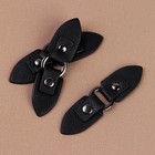 Застёжка-клевант, с кнопкой, 10.5×2.6 см, 3 шт., цвет чёрный - Фото 1