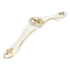 Ручка-скоба LIGHT, м/о 96 мм, белая с золотом - фото 804355832