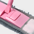 Швабра для мытья пола плоская с телескопической ручкой Raccoon «Букля», 41×12×90(120) см, микрофибра - Фото 3