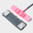 Швабра для мытья пола плоская с телескопической ручкой Raccoon «Букля», 41×12×90(120) см, микрофибра - Фото 5