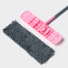 Швабра для мытья пола плоская с телескопической ручкой Raccoon «Букля», 41×12×90(120) см, микрофибра - Фото 6