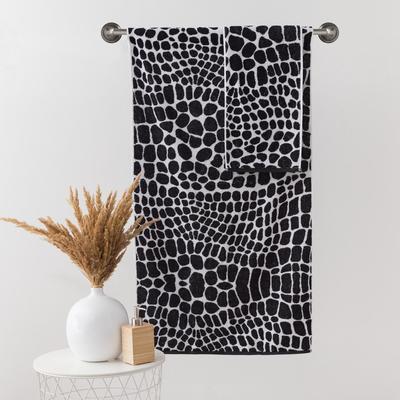 Полотенце махровое Этель ЧБ «Змея», пестроткань, 70×130 см