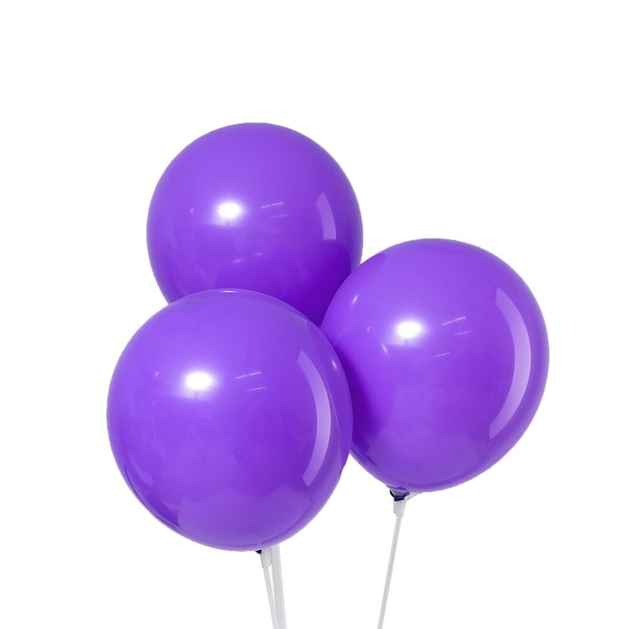 Шар латексный 12", пастель, набор 12 шт., цвет сиреневый - Фото 1