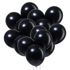 Воздушные шары латексные 12", металл, 12 шт., чёрные - Фото 2
