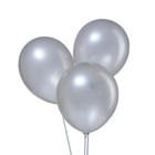 Шары воздушные латексные 12", металл, набор 12 шт., цвет серебро - Фото 1