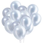 Шары воздушные латексные 12", металл, набор 12 шт., цвет белый - Фото 2