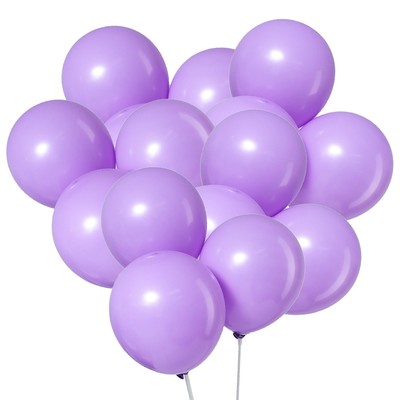 Воздушные шары латексные 12" «Макарун», 12 шт., сиреневые