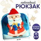 Новогодний детский рюкзак «Дед Мороз с подарком», 24х24 см, на новый год - фото 8665828