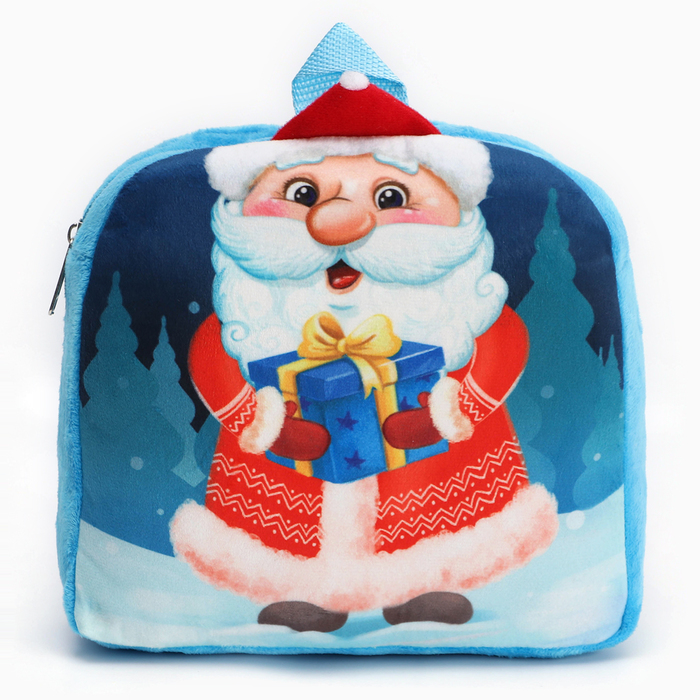 Новогодний детский рюкзак «Дед Мороз с подарком», 24х24 см, на новый год - фото 1926123102