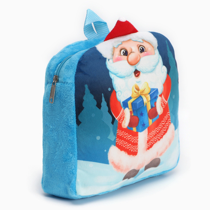 Новогодний детский рюкзак «Дед Мороз с подарком», 24х24 см, на новый год - фото 1926123103