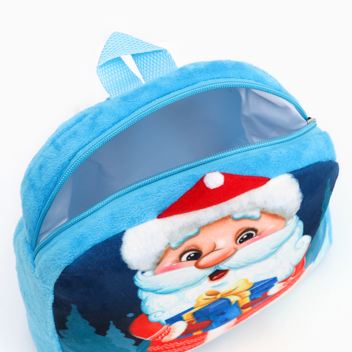 Новогодний детский рюкзак «Дед Мороз с подарком», 24х24 см, на новый год - фото 1926123105