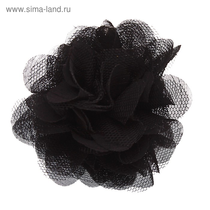 Брошь «Бархатный цветок», цвет черный - Фото 1